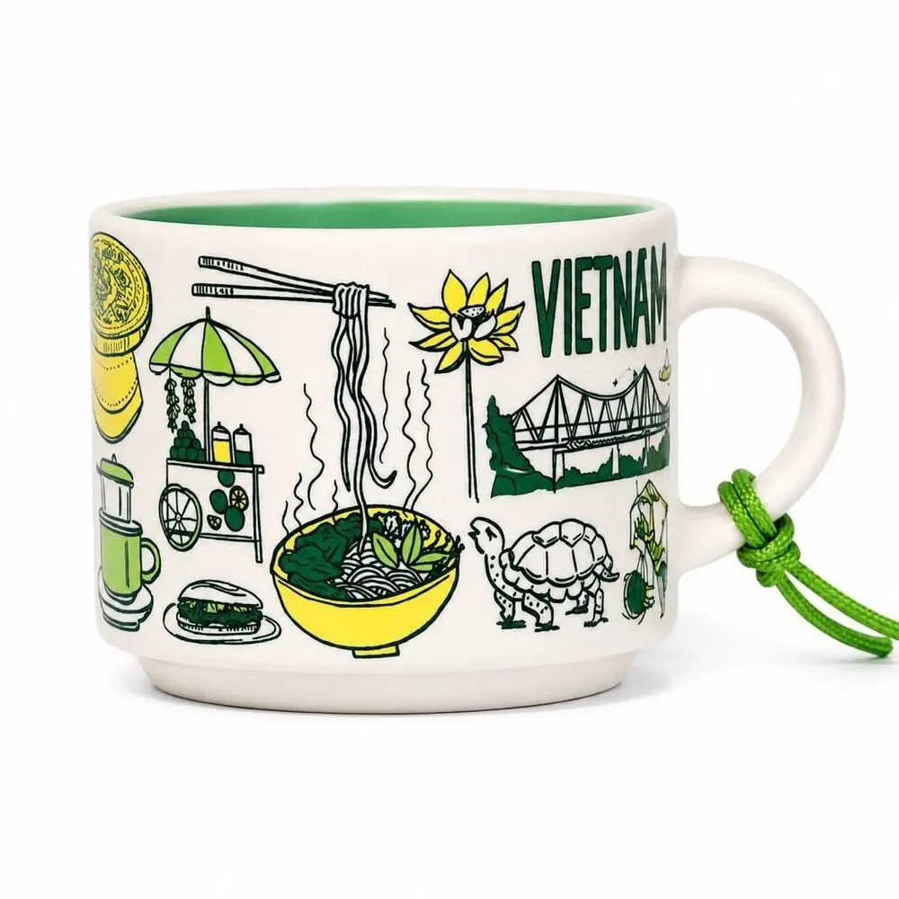 Starbucks Vietnam Been There Series 2oz Demitasse Mug Ornament NIB Discontinued